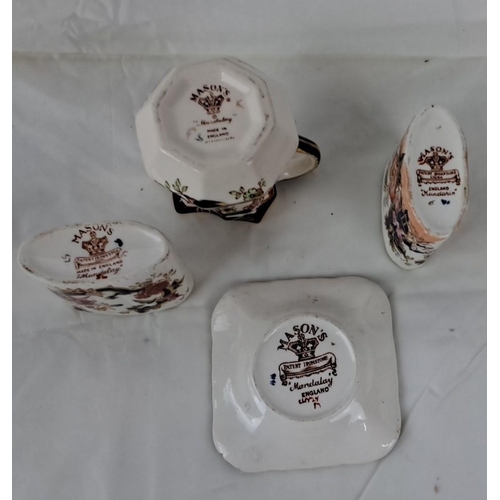 96 - The set includes a Mason's Mandalay England Patent Ironstone. The set features a small pitcher, squa... 