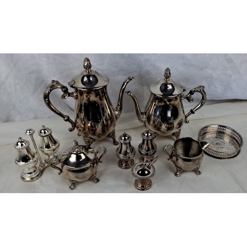 117 - This is a silver-plated tea and coffee service by Viner's of Sheffield, Alpha Plate. It includes a t... 