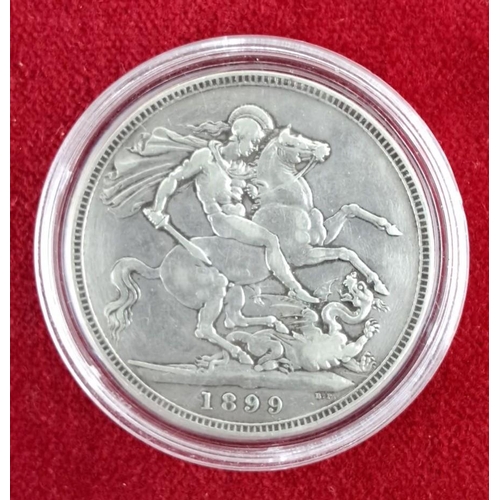 34 - 1899 Great Britain Queen Victoria Silver Crown coin features the bust of Queen Victoria on the obver... 