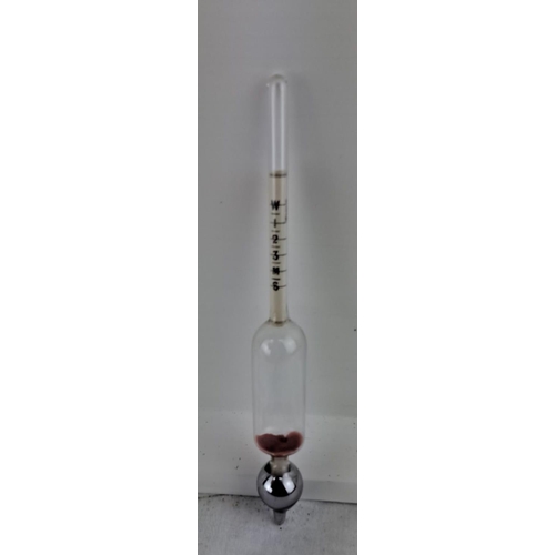 60 - Vintage glass hydrometer, calibrated scale markings from W1 to M5.