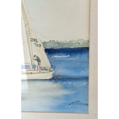 64 - Watercolour painting of a sailboat titled 