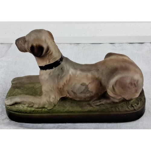 66 - Porcelain figurine of a Giant Irish Wolfhound, hand-painted with realistic detailing.