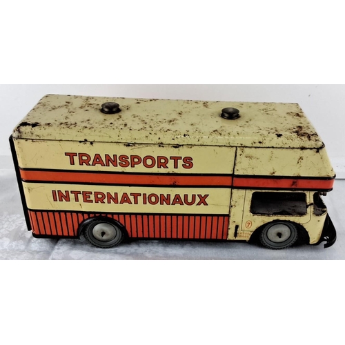 80 - Vintage tinplate toy bus, marked 