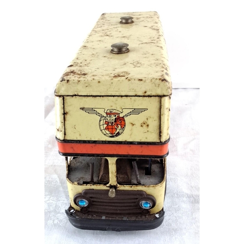 80 - Vintage tinplate toy bus, marked 