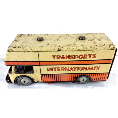 80 - Vintage tinplate toy bus, marked 