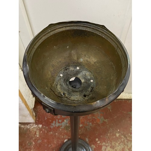 1 - A vintage metal standard oil lamp base.