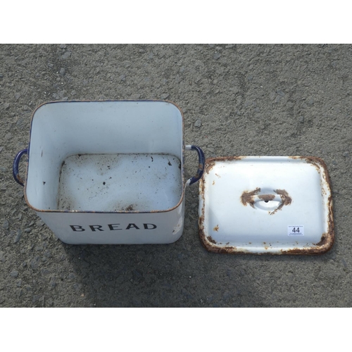 44 - A vintage enamel 'Bread' bin with lid.