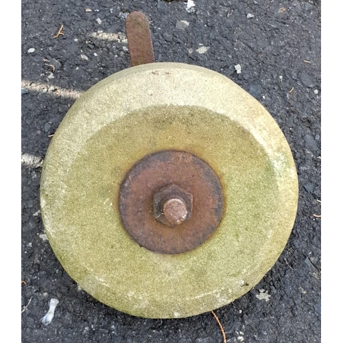 29 - Antique hand-crank grinding wheel.