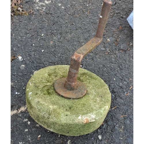 29 - Antique hand-crank grinding wheel.