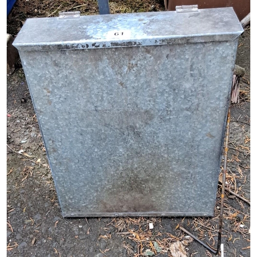 61 - Galvanized steel ash bin.