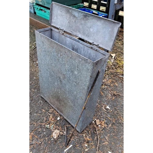 61 - Galvanized steel ash bin.