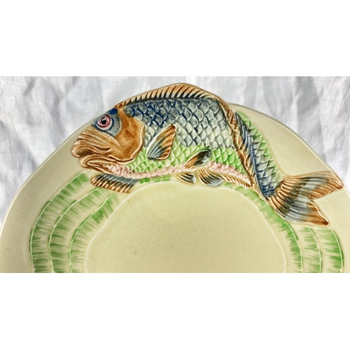 108 - Clarice Cliff Newport Pottery fish plate, hand-painted, England.