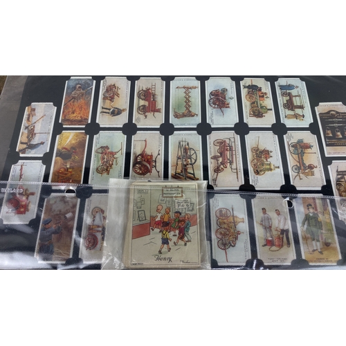 124 - Collection of vintage cigarette cards, featuring firefighting equipment and historical figures from ... 