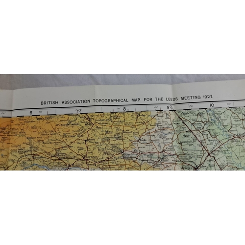 12 - Topographical and Geological Maps from the Leeds Meeting, 1927, featuring detailed regional maps.