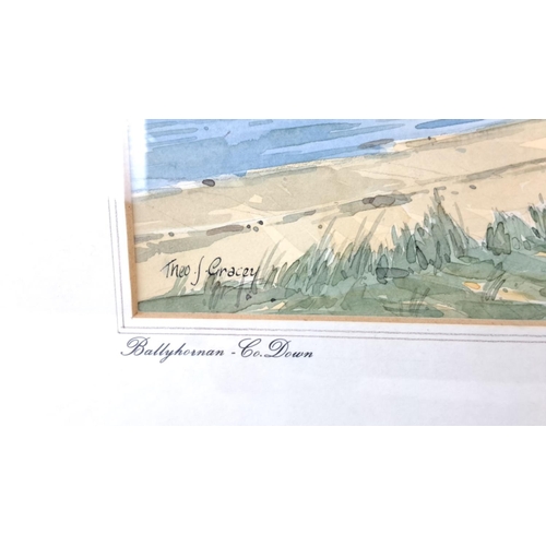 2 - A framed Watercolor painting of Ballyhalbert, County Down by Theo J. Gracey. Framed and signed by th... 