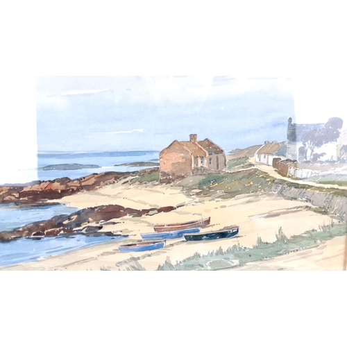 2 - A framed Watercolor painting of Ballyhalbert, County Down by Theo J. Gracey. Framed and signed by th... 