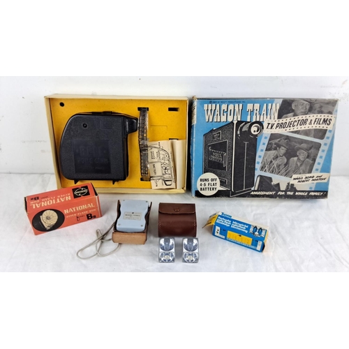 89 - 1960 Bell & Howell Model JE235 TV Projector, National Hyper Flash Gun (Model B), and Thorn Flashcube... 