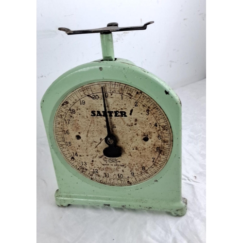 92 - Collection of three vintage Salter weighing scales, including two vertical dial scales and one vinta... 