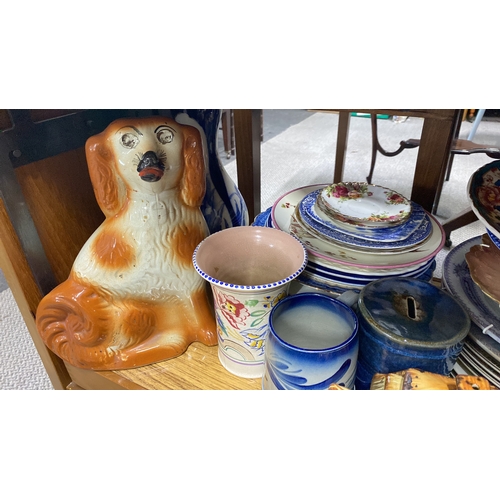 458 - Assorted vintage ceramic dinnerware and decorative items, including floral plates, teacups, a teapot... 