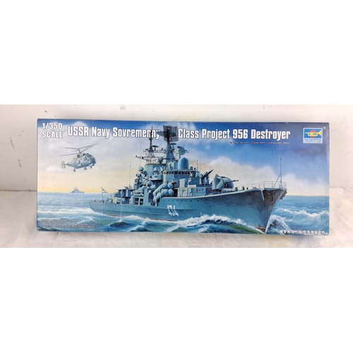 111 - Trumpeter 1/350 Scale USSR Navy Sovremenny Class Project 956 Destroyer model kit includes 380 plasti... 