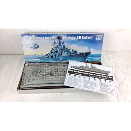 111 - Trumpeter 1/350 Scale USSR Navy Sovremenny Class Project 956 Destroyer model kit includes 380 plasti... 