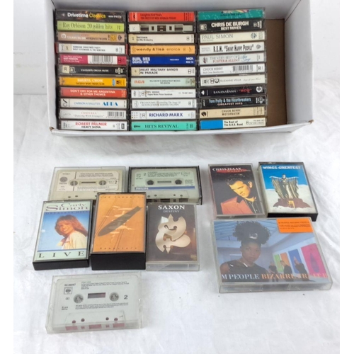 114 - Collection of vintage music cassette tapes featuring artists such as Chris de Burgh, Paul Simon, R.E... 