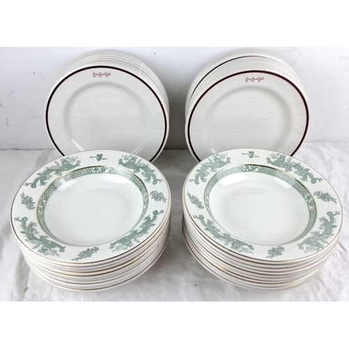 121 - A collection of plates for the Quay Road Hall produced by Vitreous Ironstone manufactured by Dunn Be... 