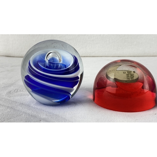 14 - Collection of decorative glass paperweights.