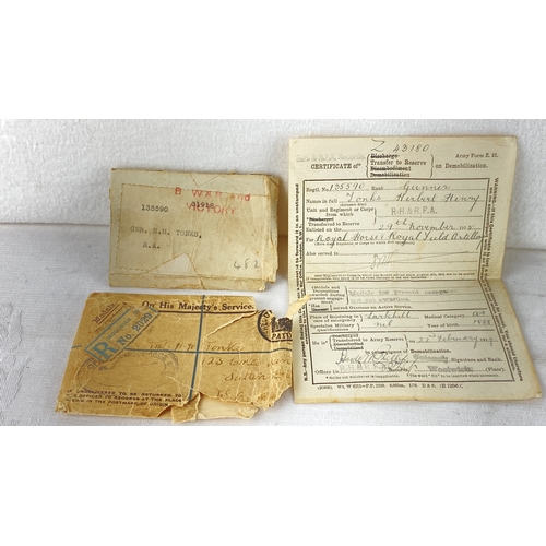 26 - WWI British War Medal and Allied Victory Medal with service documents. The War Medal features King G... 