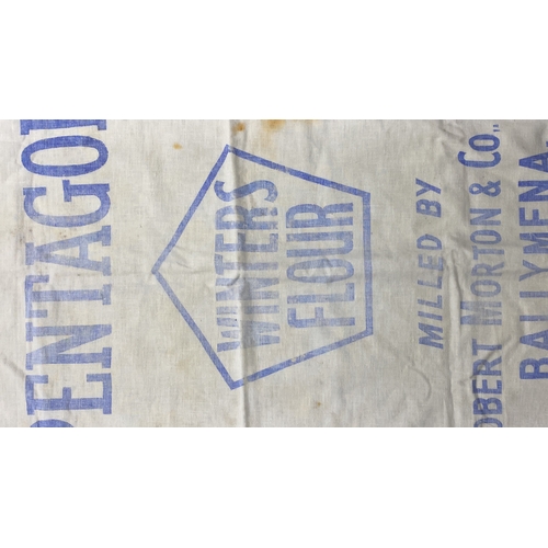 66 - Vintage flour sack from Winters Flour, milled by Robert Morton & Co. Ltd., Ballymena. Fabric, printe... 