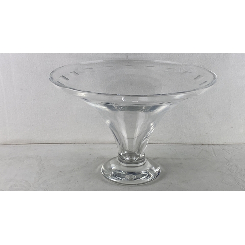 73 - Waterford Crystal footed glass bowl with flared rims.