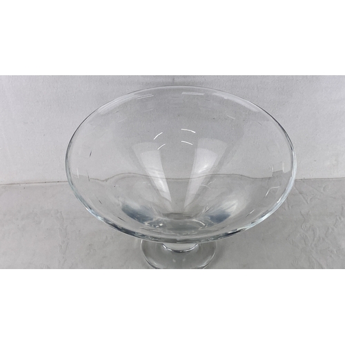 73 - Waterford Crystal footed glass bowl with flared rims.