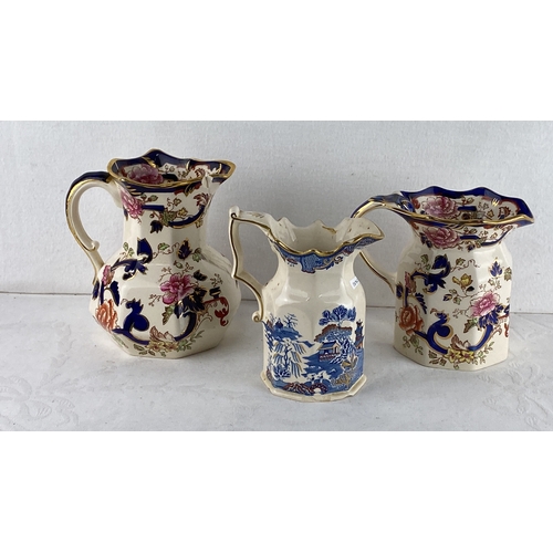 83 - Collection of 3 Masons Ironstone jugs.