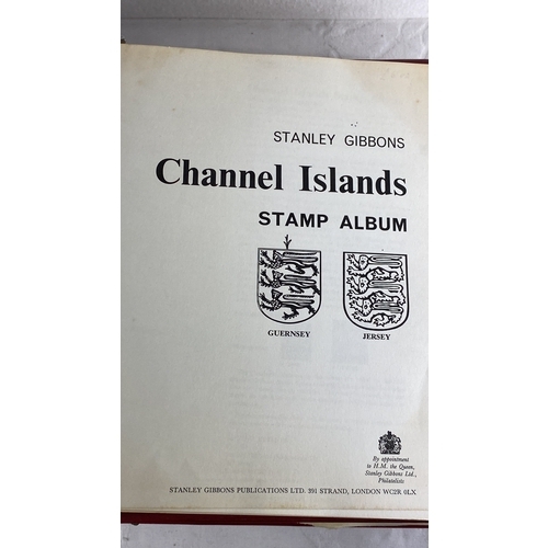 96 - Three collectors Stanley Gibbons Stamp albums containing a collection of New Zealand, Channel Island... 