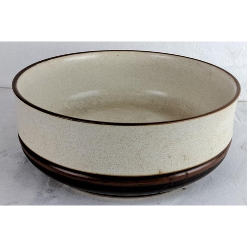 104 - Denby stoneware fruit bowl with brown trim, made in England.