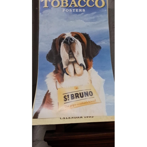 119 - 1995 calendar featuring a St. Bernard dog and St. Bruno Vintage Tobacco brand.