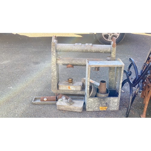 406 - Collection of vintage Eltex industrial heaters with metal frames and fuel tanks. Includes various co... 