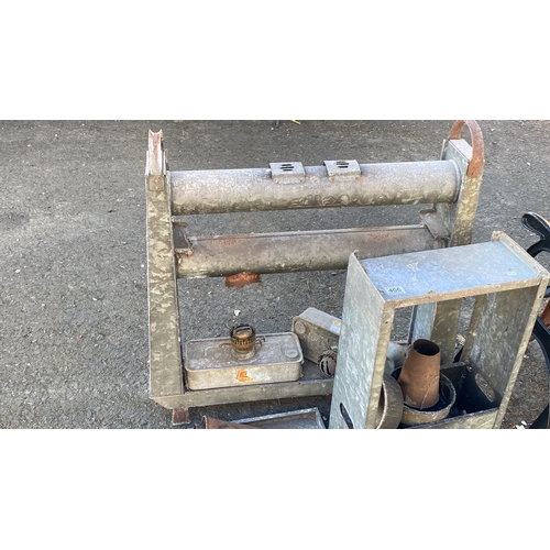 406 - Collection of vintage Eltex industrial heaters with metal frames and fuel tanks. Includes various co... 