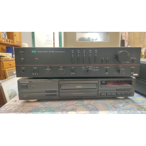 385 - Sansui Integrated Amplifier AU-D22 and Technics Compact Disc Player SL-PG390.