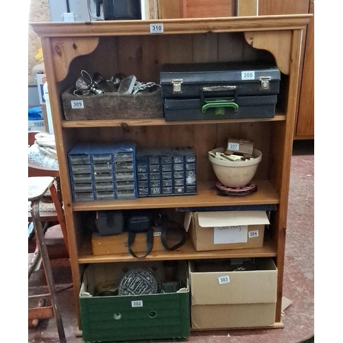 310 - 4 tier pine bookcase.