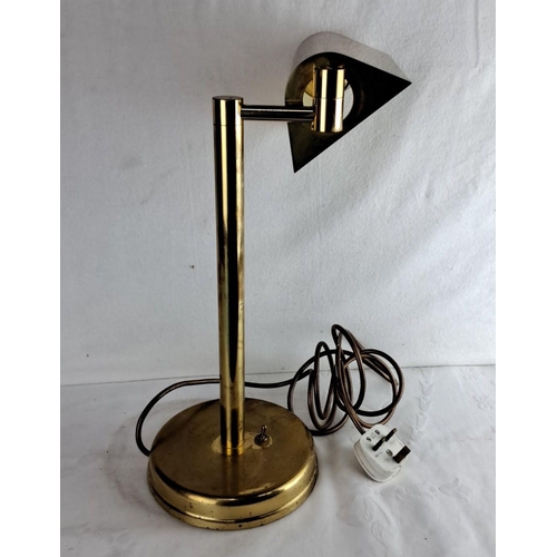 333 - Vintage brass desk lamp with a pentagon shade. Mid-Century Modern design featuring an adjustable arm... 