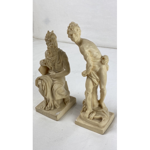 11 - Pair of classical-style resin figurines.