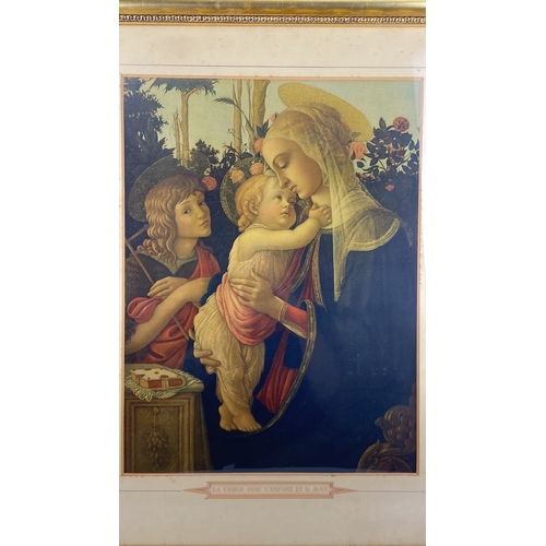 13 - Large framed Religious print, after Italian Renaissance.  Measuring 61x49cm.