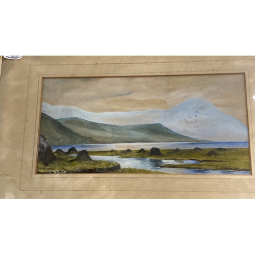 46 - Watercolour landscape painting of Connemara, by K.D. Scott, framed.  Measuring 43x29cm.