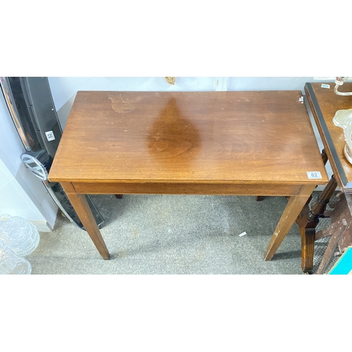 62 - Solid mahogany side table with minimalist design.