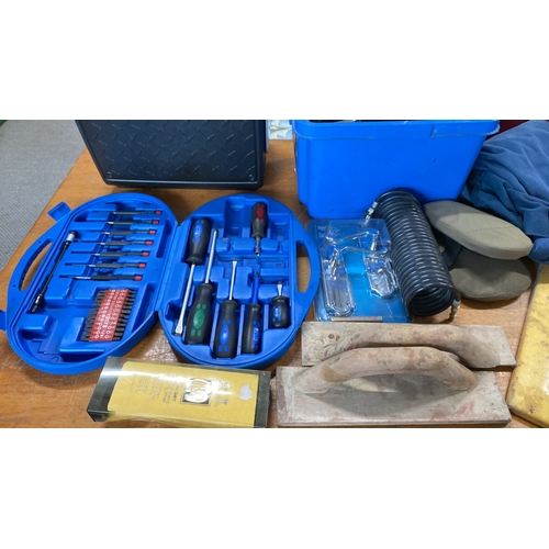 433 - Mixed lot including Playmate Igloo cooler, tool set, assorted tools, and Ashley Norton Contemporary ... 