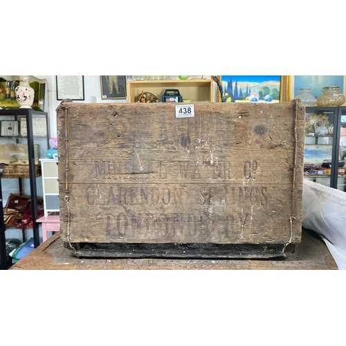 438 - Wooden mineral water crate, marked 