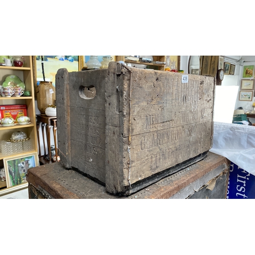 438 - Wooden mineral water crate, marked 