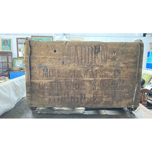 438 - Wooden mineral water crate, marked 