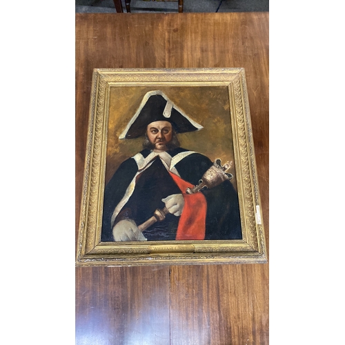 454 - Oil painting, portrait of William Catt (Hastings), in ornate gilt frame.